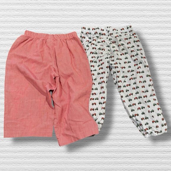 Boys Boutique 3T Tractor Pants & Red Gingham Pants Lot Good/Play Condition - Picture 2 of 4